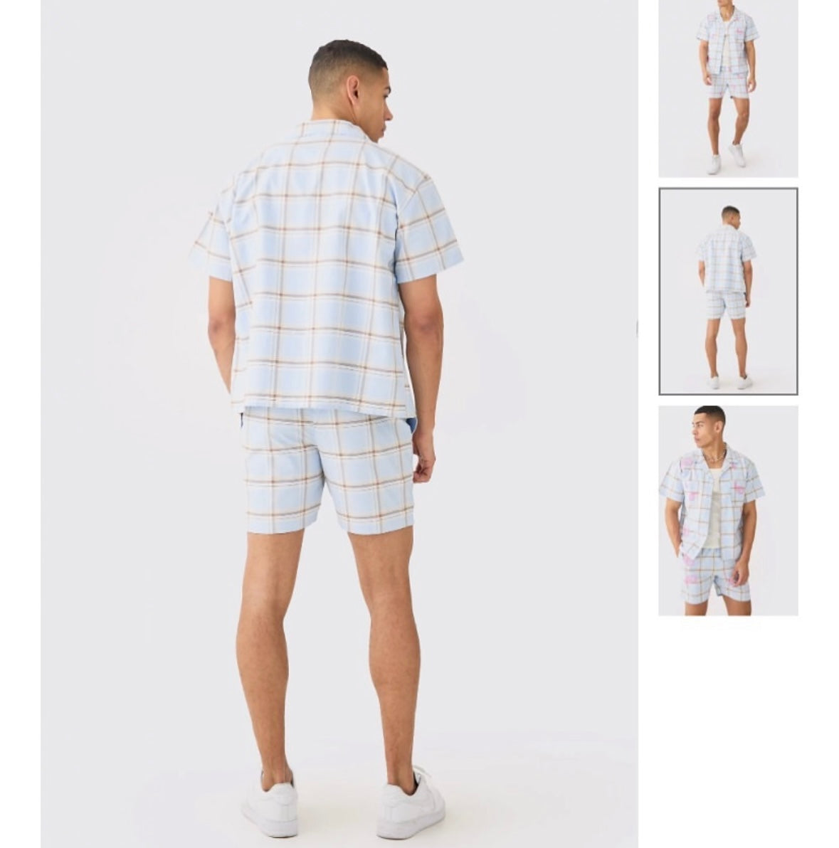 Boxy Check Paisley Embroidered Shirt
