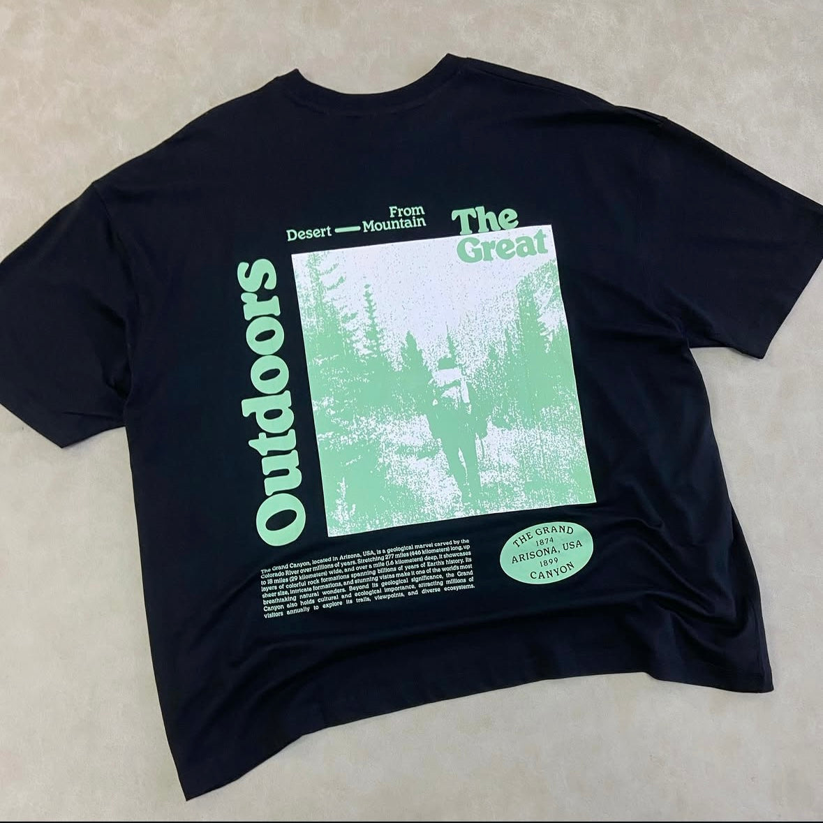 ASOS DESIGN oversized t-shirt with nature back print in black