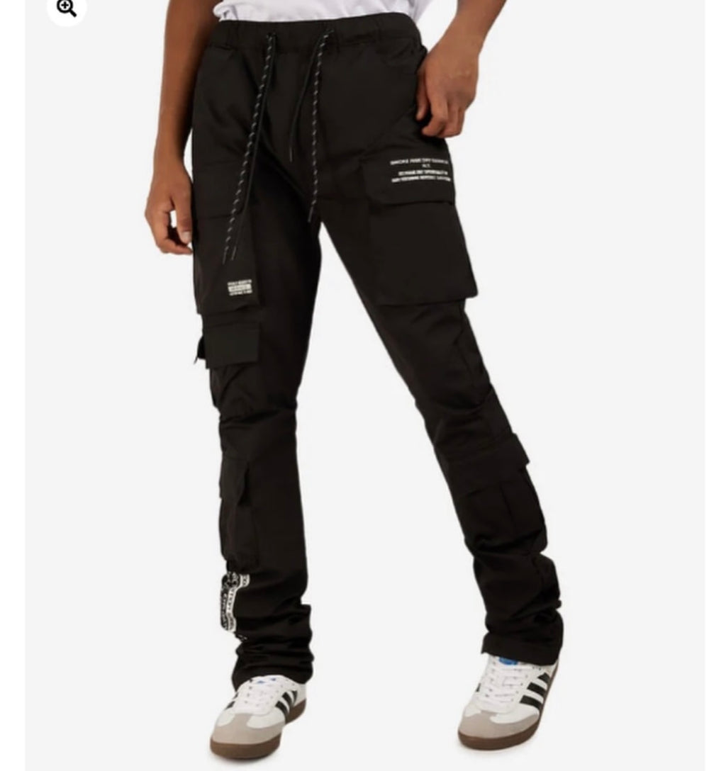 Smoke Rise Nylon Utility Pocket Stacked Flare Pant