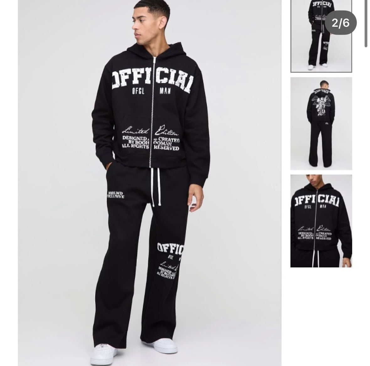Oversize Straight Tracksuit With Official Print