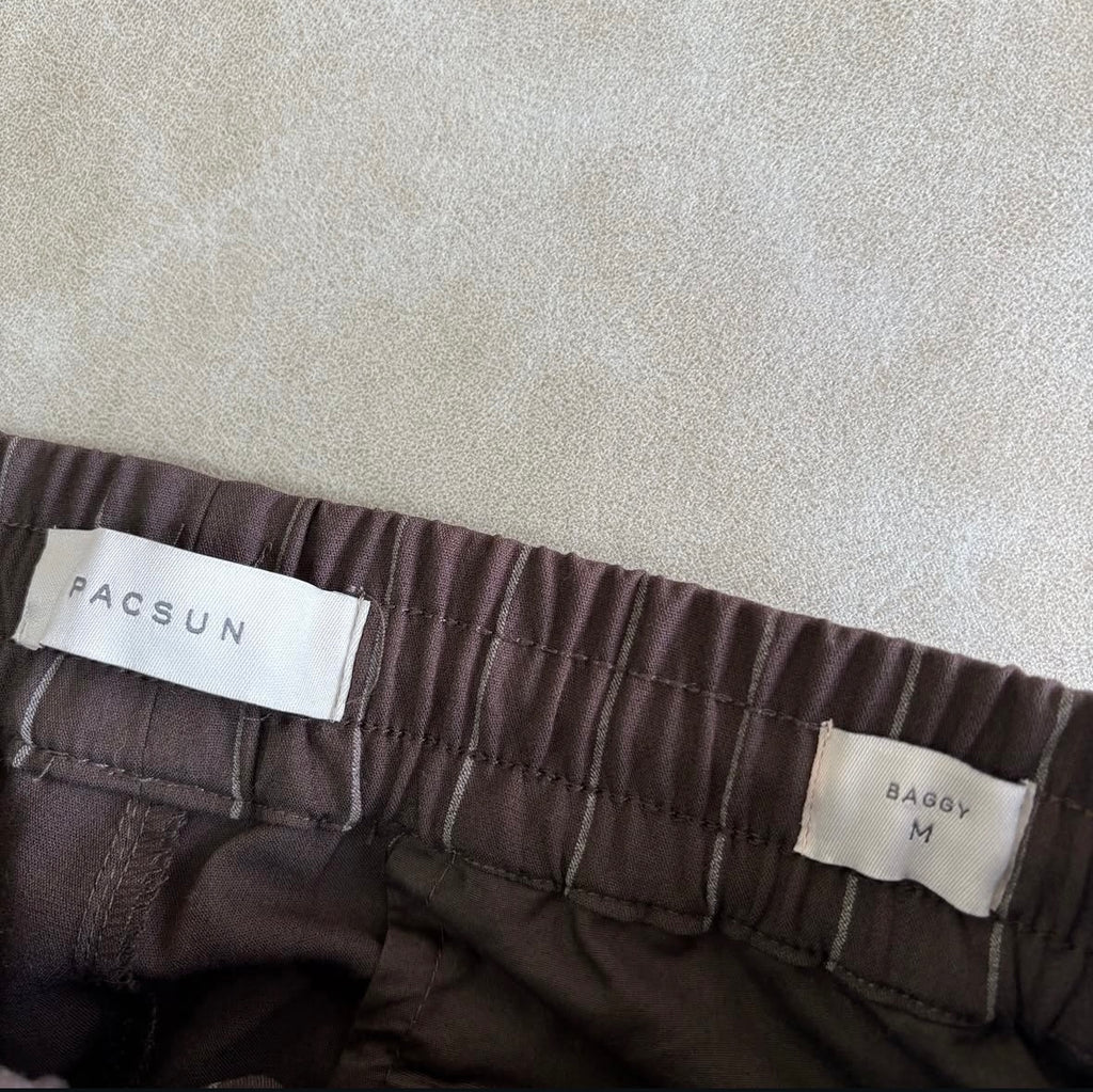 Pacsun Brown Pinstripe Tony Baggy Track Pants