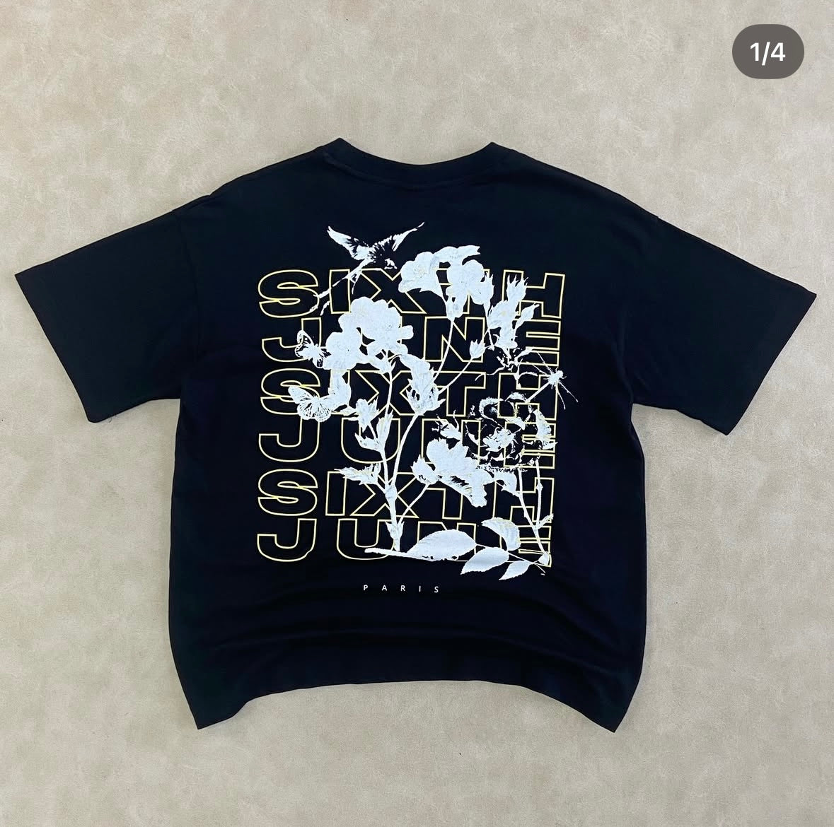 Floral Printed T-Shirt Black