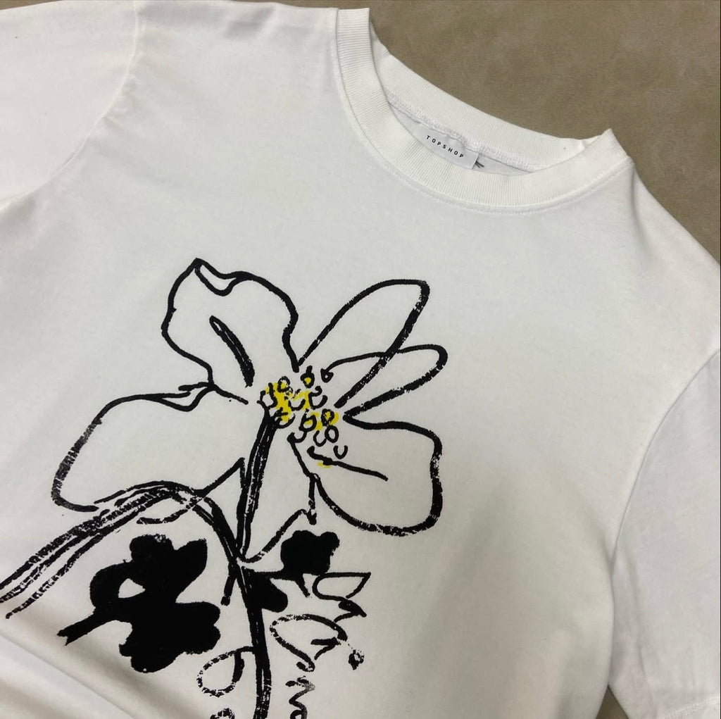 Top Shop Floral HeavyWeight Boxy T-Shirt