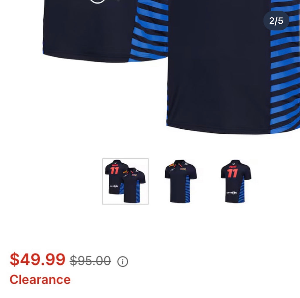 Men’s Castore Sergio Perez Navy Red Bull Racing 2024 Team Polo