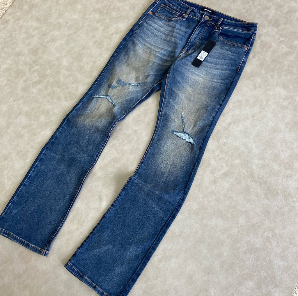 Arch Stacked Slim Flare Jeans - Dark Wash