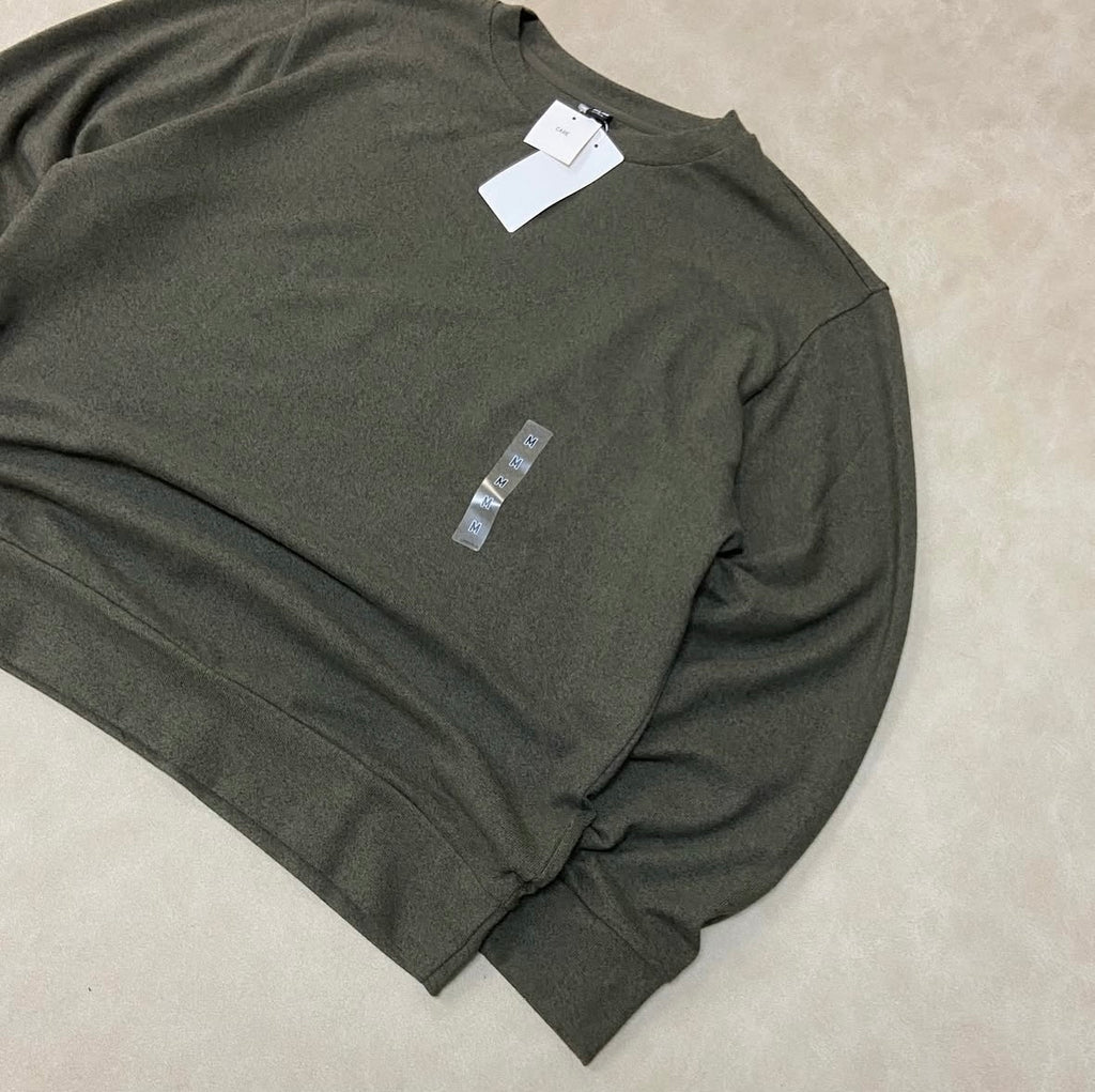 Uniqlo Fleece Crewneck T-Shirt Oliva