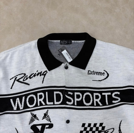 Boxy Fit Knitted Moto Shirt