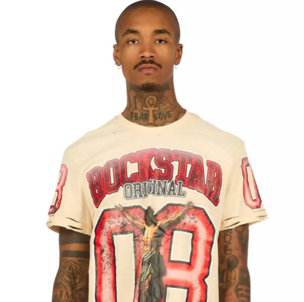 Fields Beige Oversized Graphic T-Shirt