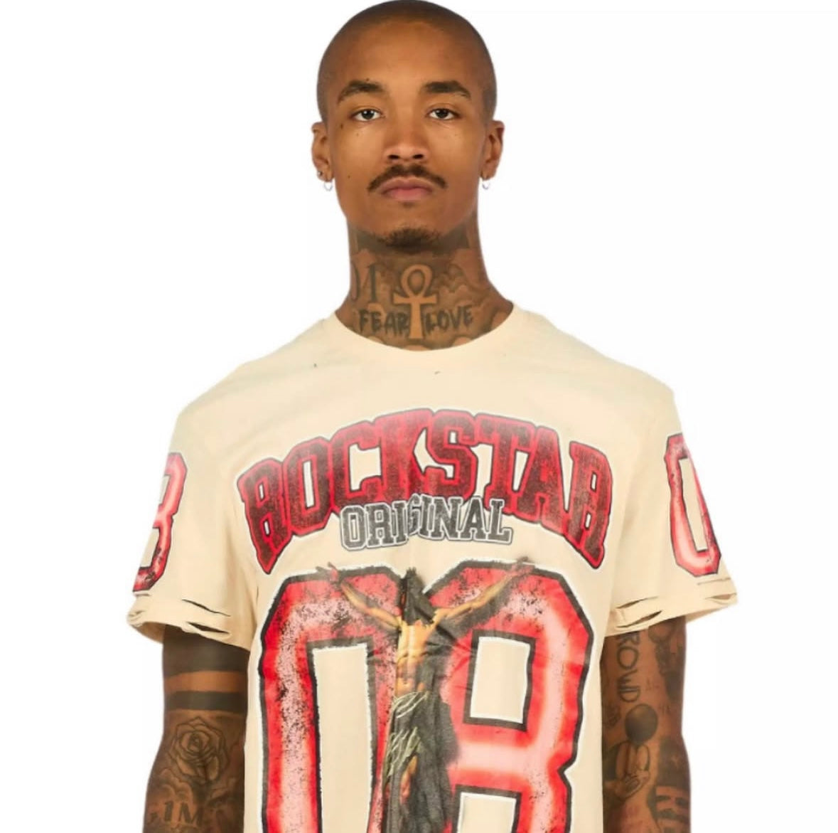 Fields Beige Oversized Graphic T-Shirt