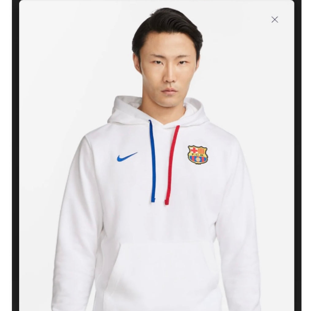 White Barça Nike Hoodie