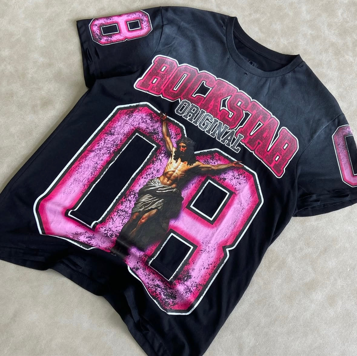 Fields Black/Pink Oversized Graphic T-Shirt