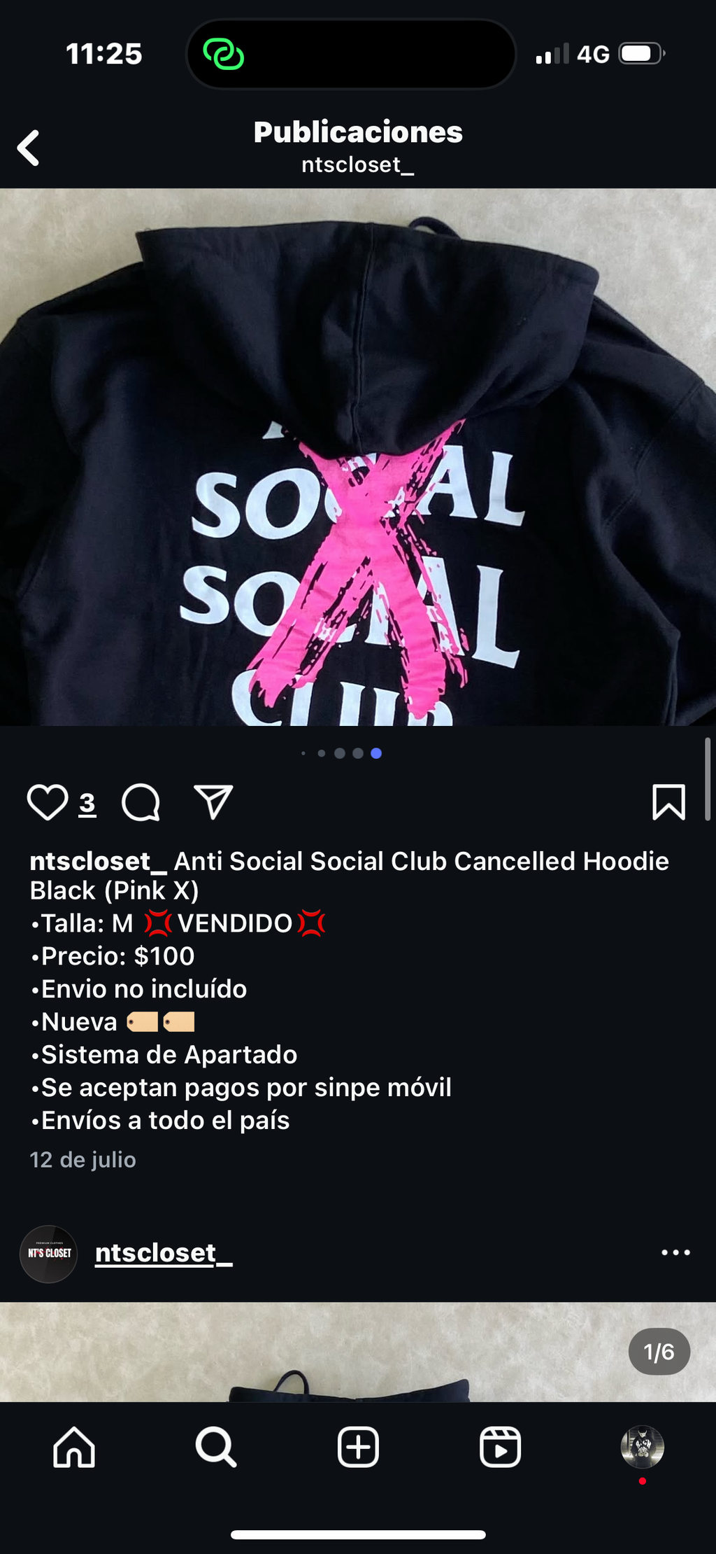 Anti Social Social Club Cancelled Hoodie
Black (Pink X)