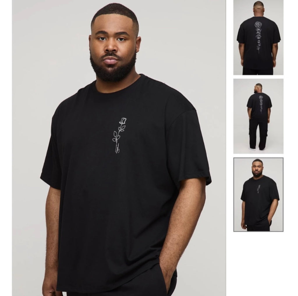 Plus Oversized Floral Line Drawing Print
T-Shirt