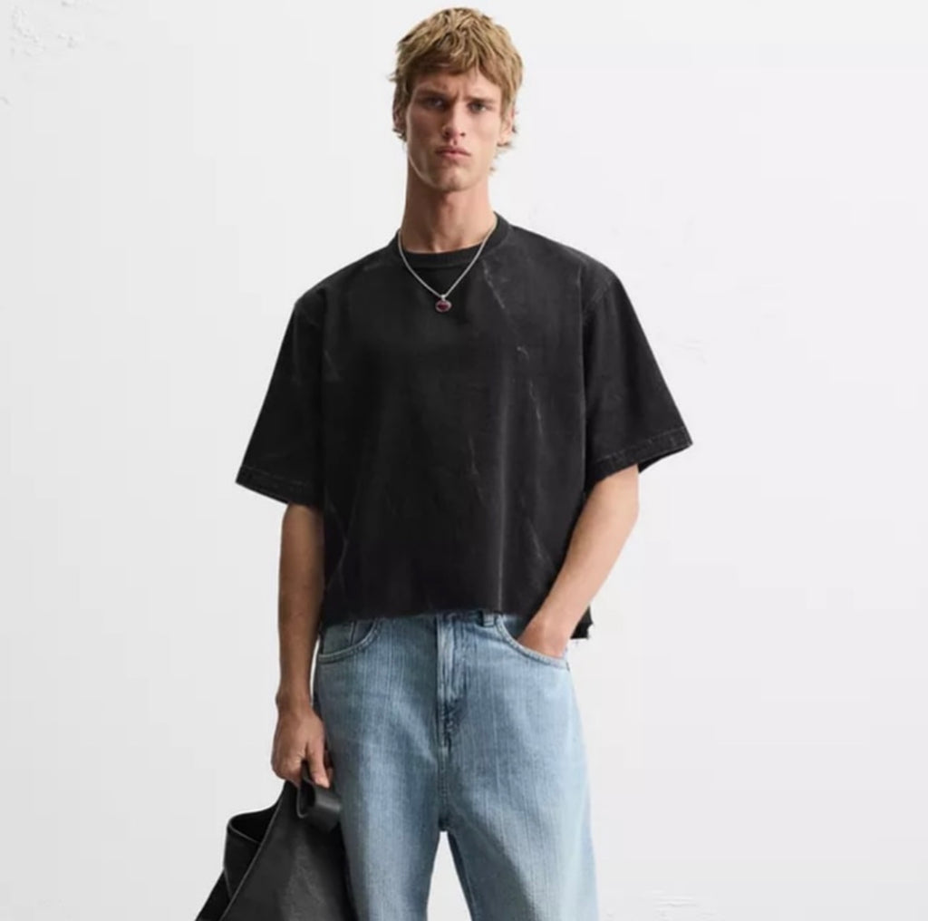 Cropped Fit Denim T-Shirt