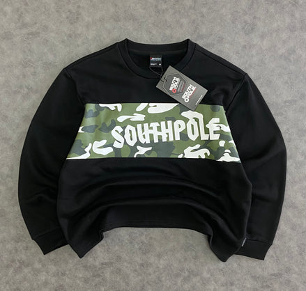 South Pole Camo Panel Crewnwck