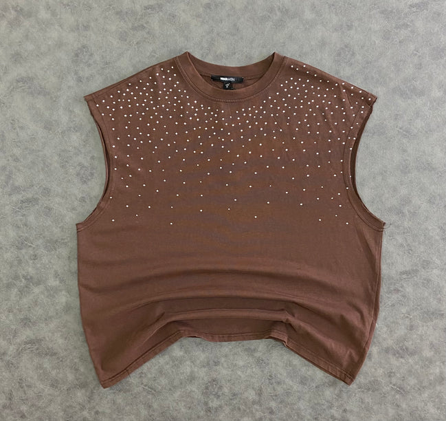 Embellished Stone Muscle T-Shir