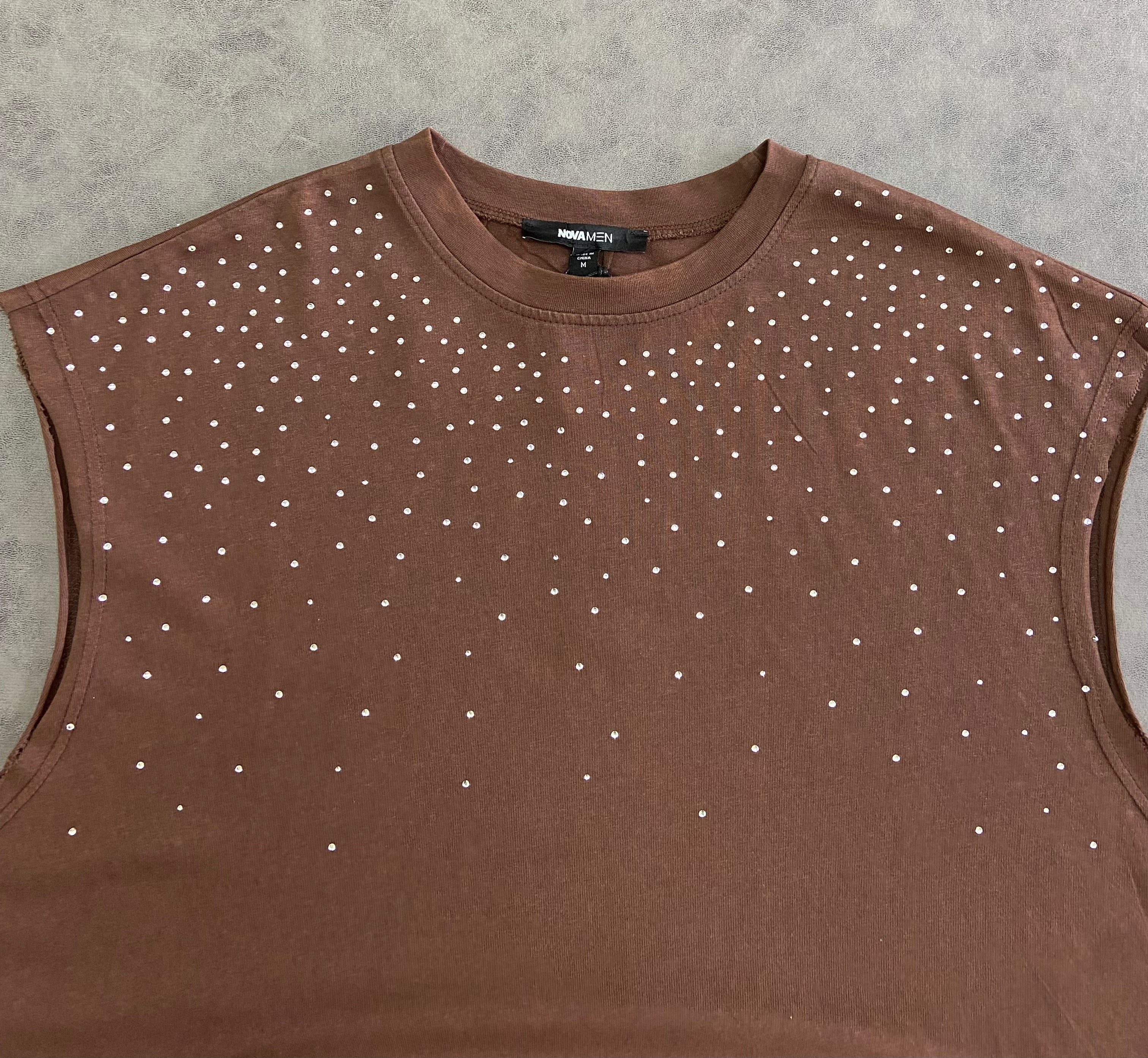Embellished Stone Muscle T-Shir