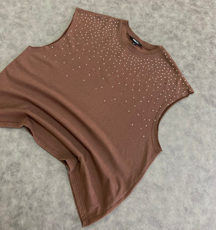 Embellished Stone Muscle T-Shir