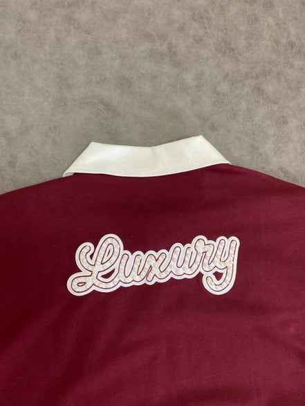 Luxury Pear l Embellished Polo Oversized  t-Shirt