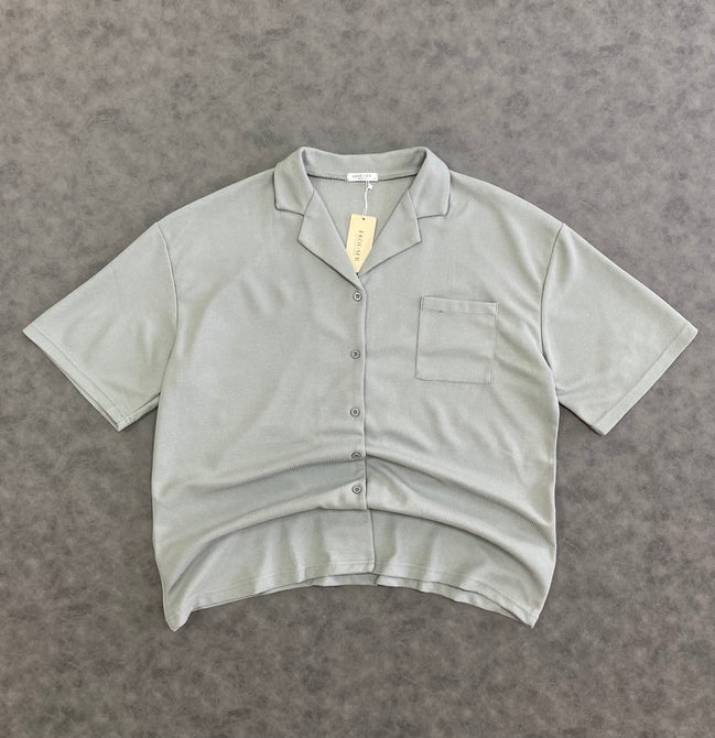 Ekouaer Texture Wafle Button Shirt