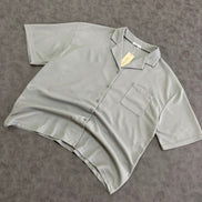 Ekouaer Texture Wafle Button Shirt