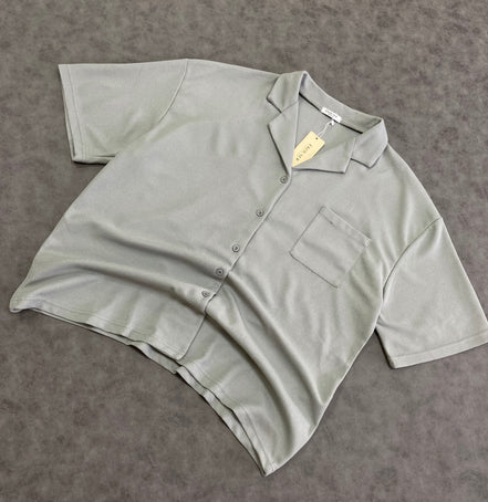 Ekouaer Texture Wafle Button Shirt