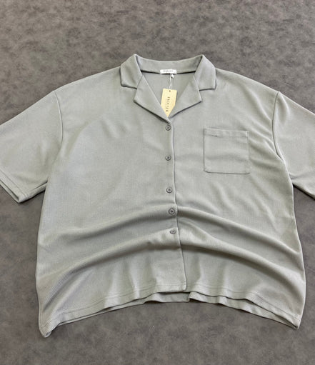 Ekouaer Texture Wafle Button Shirt