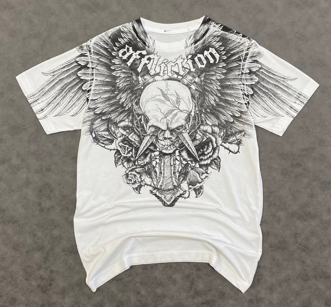 AFFLICTION CROSSED OVER T-SHIRT