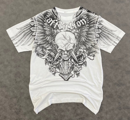 AFFLICTION CROSSED OVER T-SHIRT