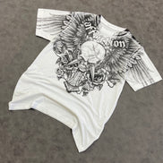 AFFLICTION CROSSED OVER T-SHIRT