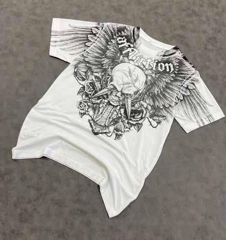 AFFLICTION CROSSED OVER T-SHIRT