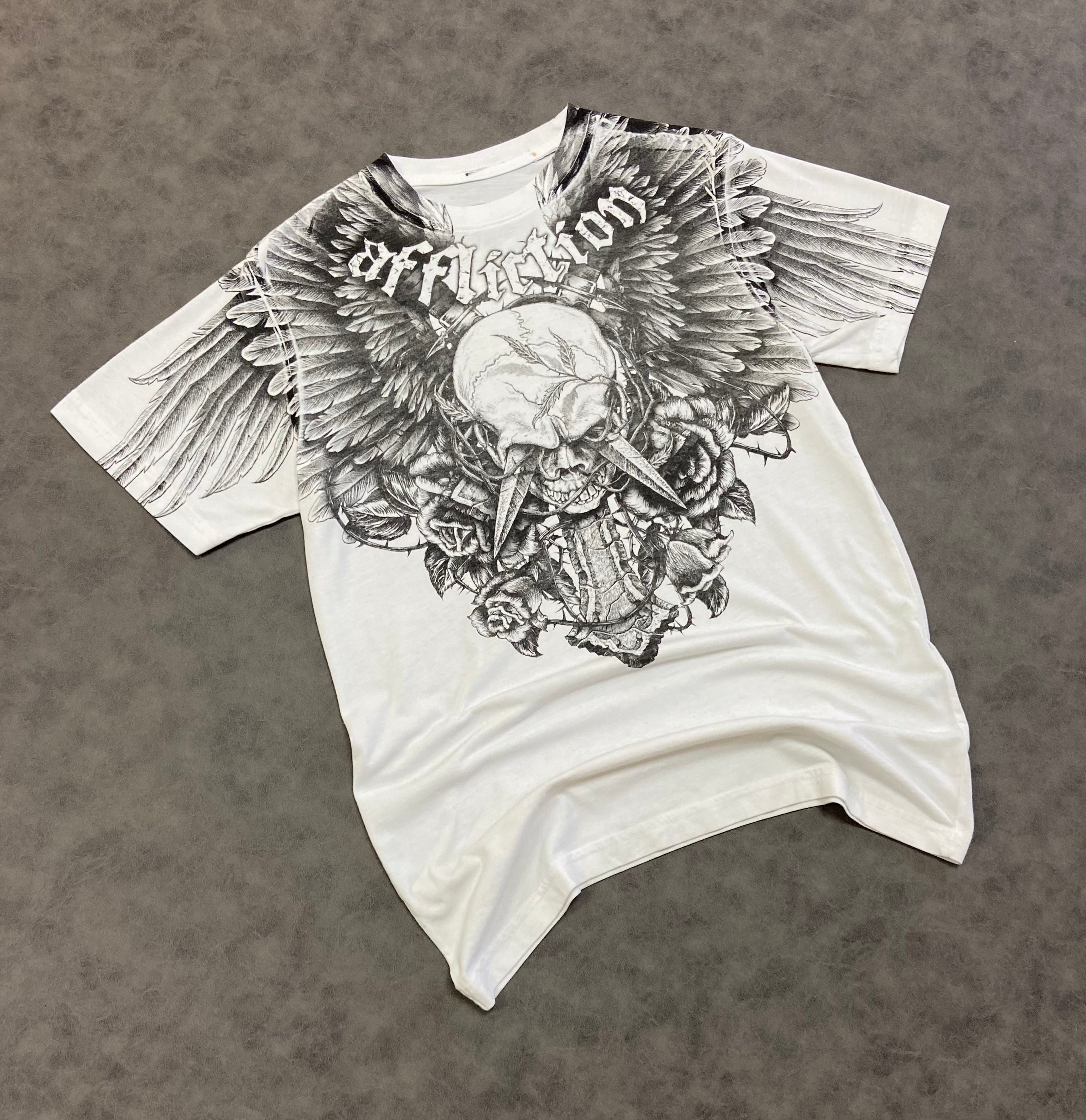 AFFLICTION CROSSED OVER T-SHIRT