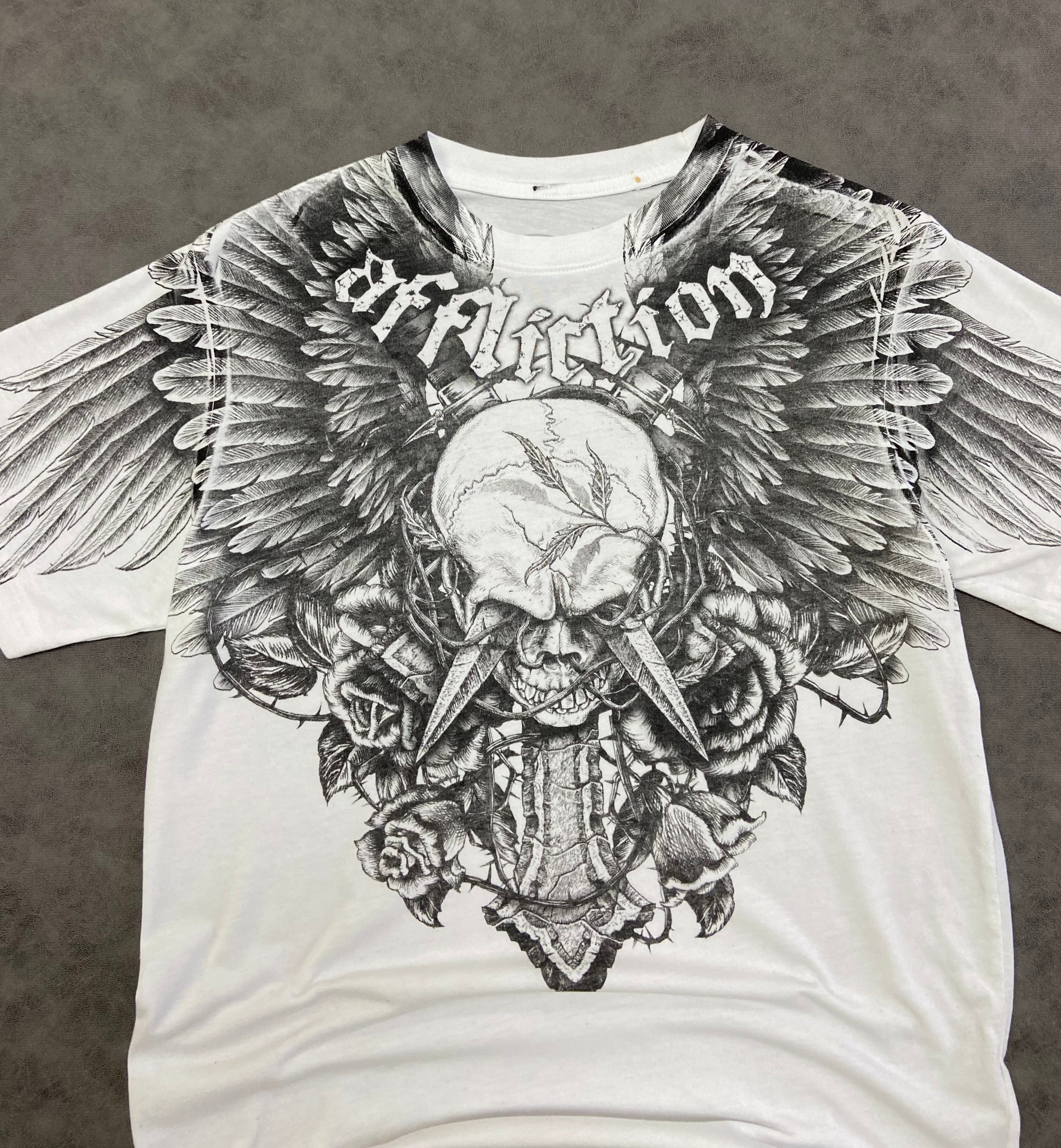 AFFLICTION CROSSED OVER T-SHIRT