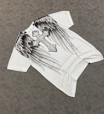 AFFLICTION CROSSED OVER T-SHIRT