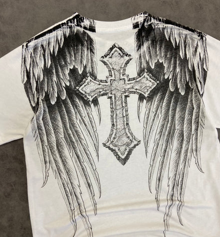 AFFLICTION CROSSED OVER T-SHIRT