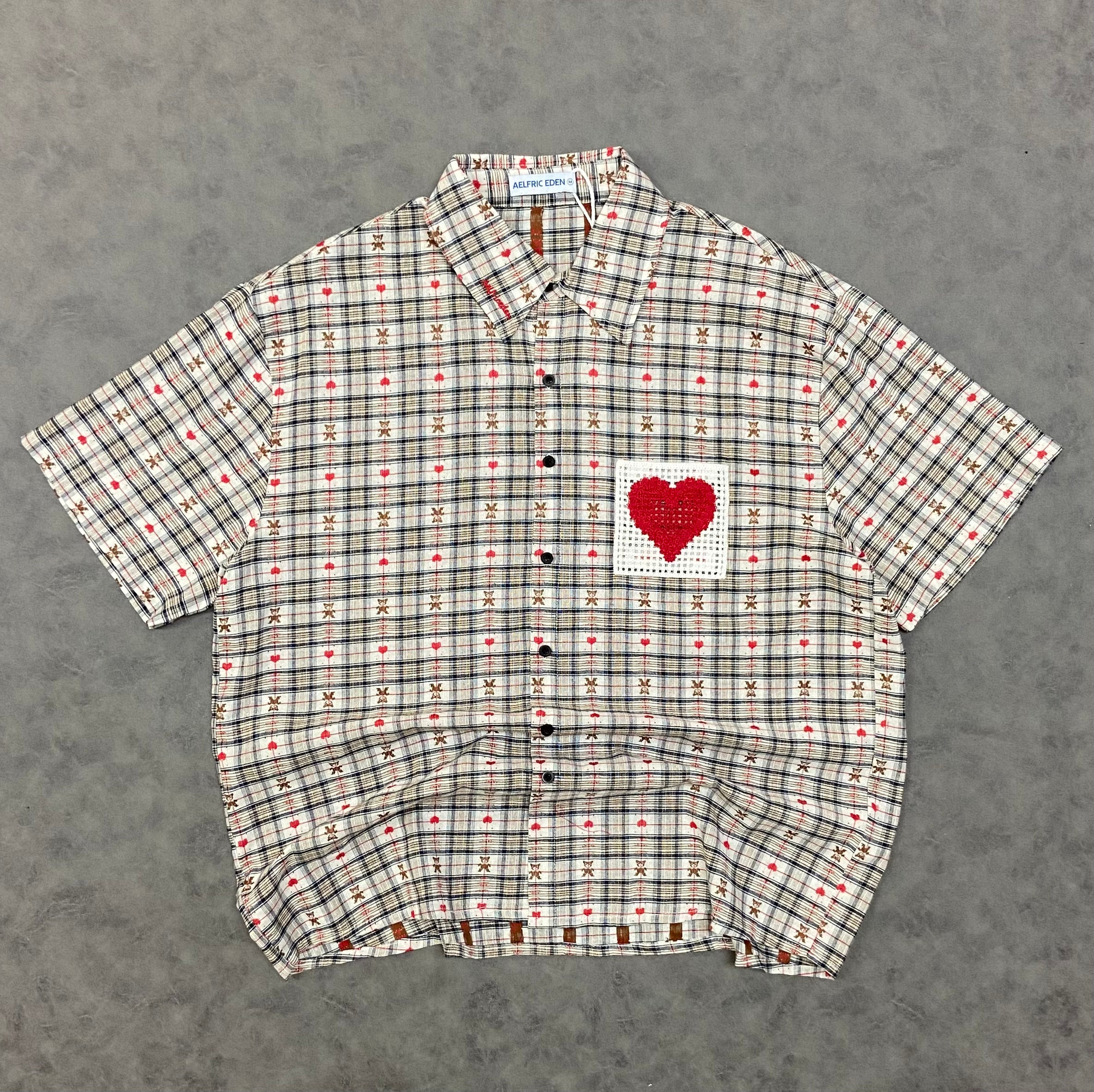 Aelfric Eden CROCHET HEART POCKET PLAID SHIRT