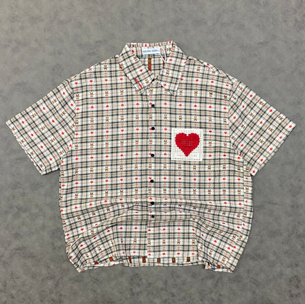 Aelfric Eden CROCHET HEART POCKET PLAID SHIRT