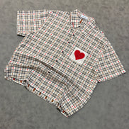 Aelfric Eden CROCHET HEART POCKET PLAID SHIRT