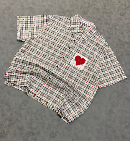 Aelfric Eden CROCHET HEART POCKET PLAID SHIRT