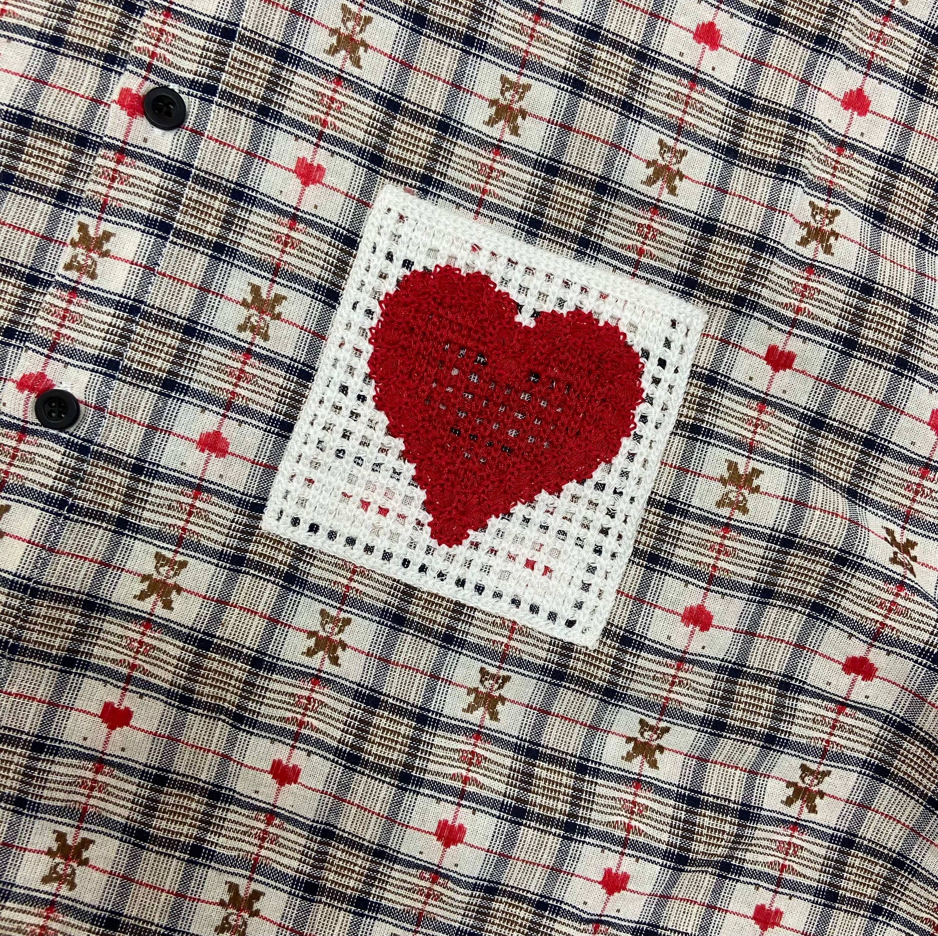 Aelfric Eden CROCHET HEART POCKET PLAID SHIRT
