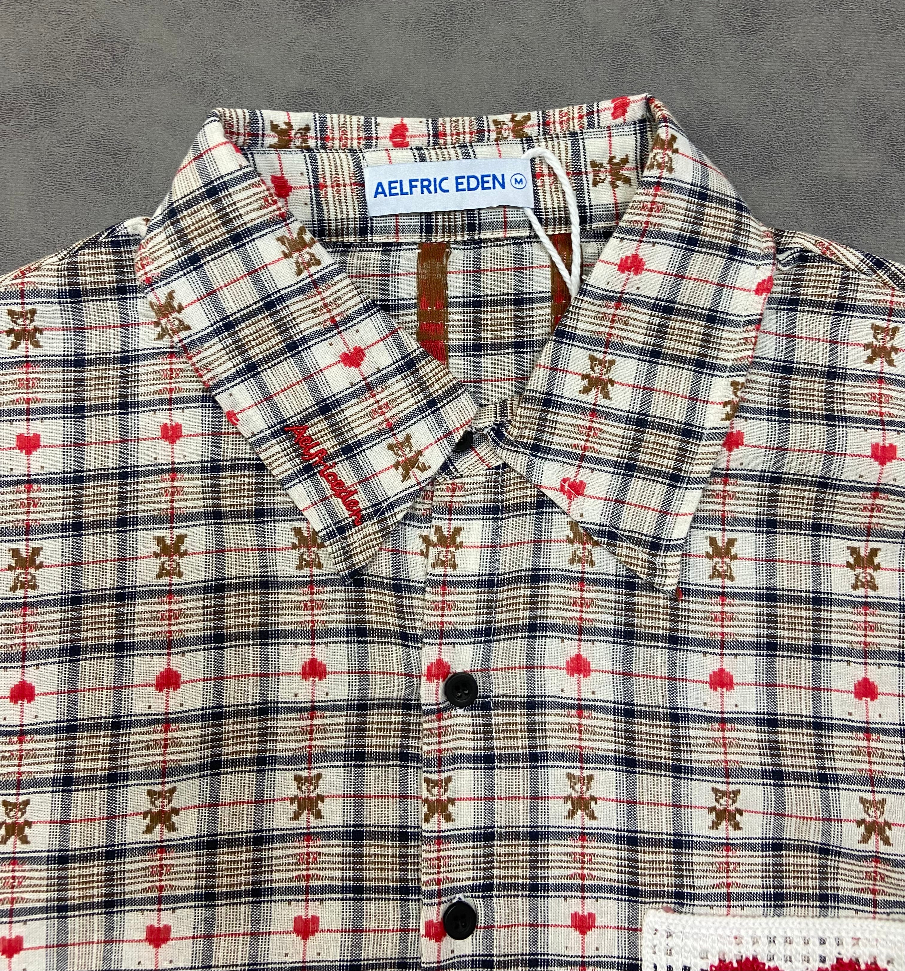 Aelfric Eden CROCHET HEART POCKET PLAID SHIRT