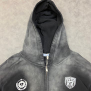 Aelfric Eden Stripe Washed Zip Up Boxy Fit Hoodie