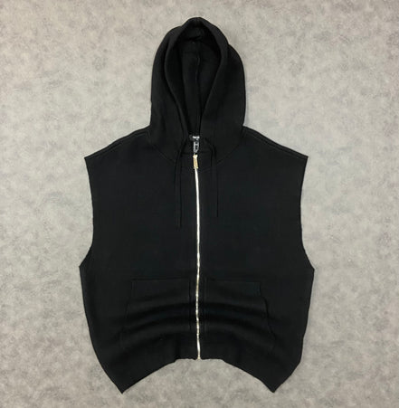 Sleeveless Full Zip Up Vest Hoodie