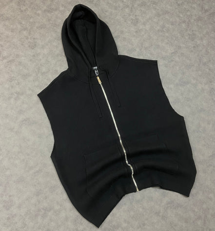 Sleeveless Full Zip Up Vest Hoodie