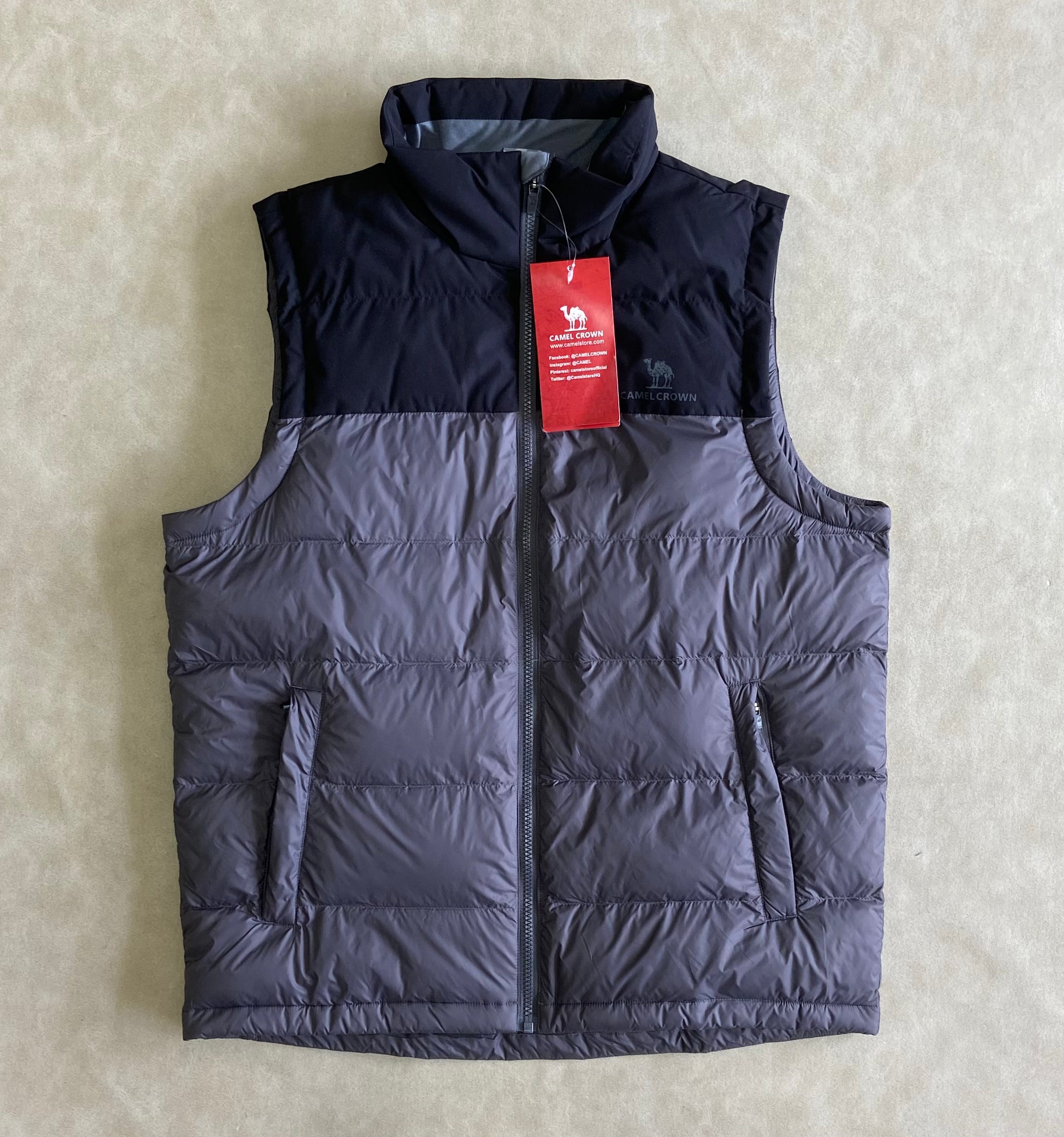 Camel Crown Warm Hiking Vest Quilted Puffer Winter Gilett
