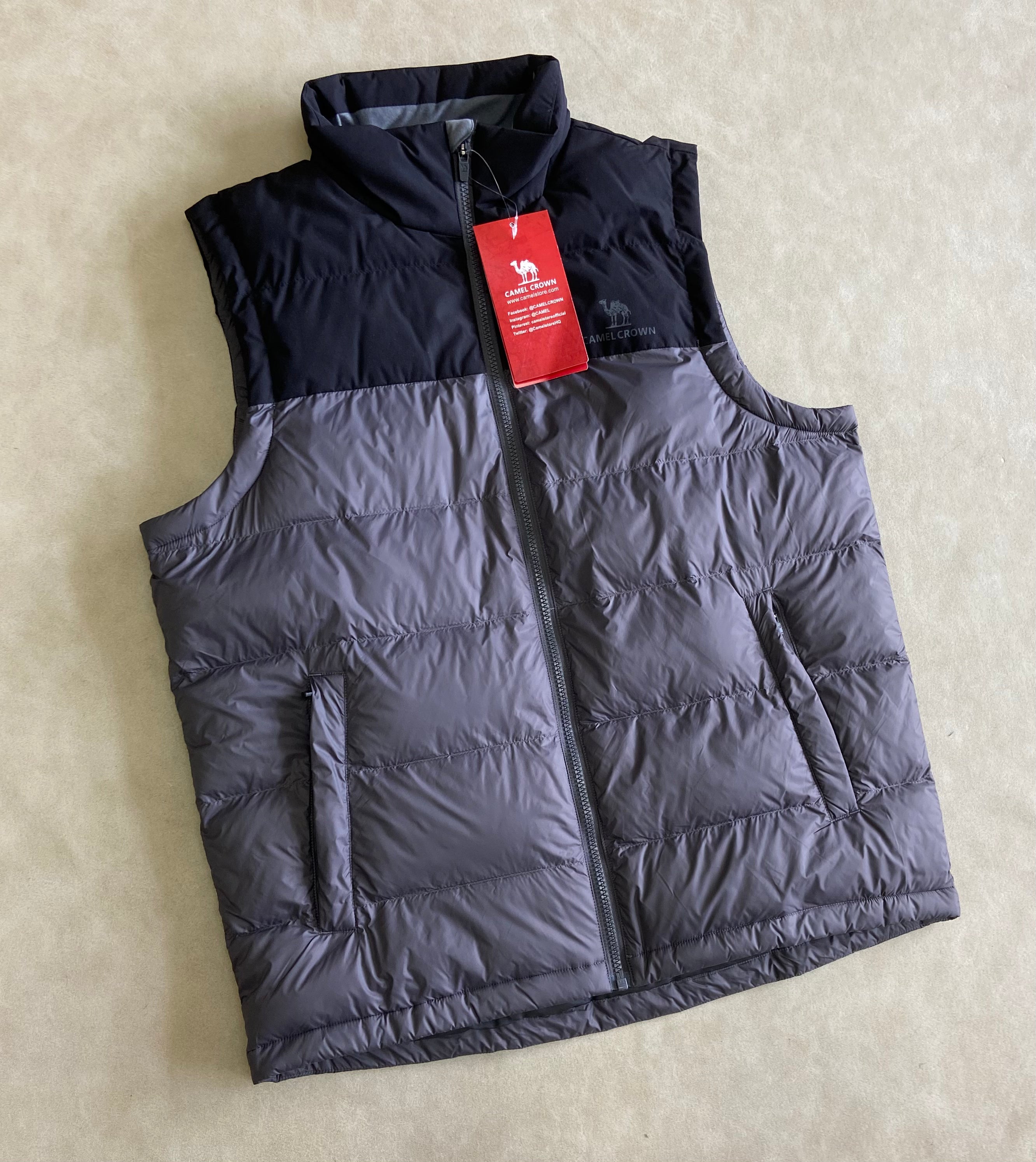 Camel Crown Warm Hiking Vest Quilted Puffer Winter Gilett