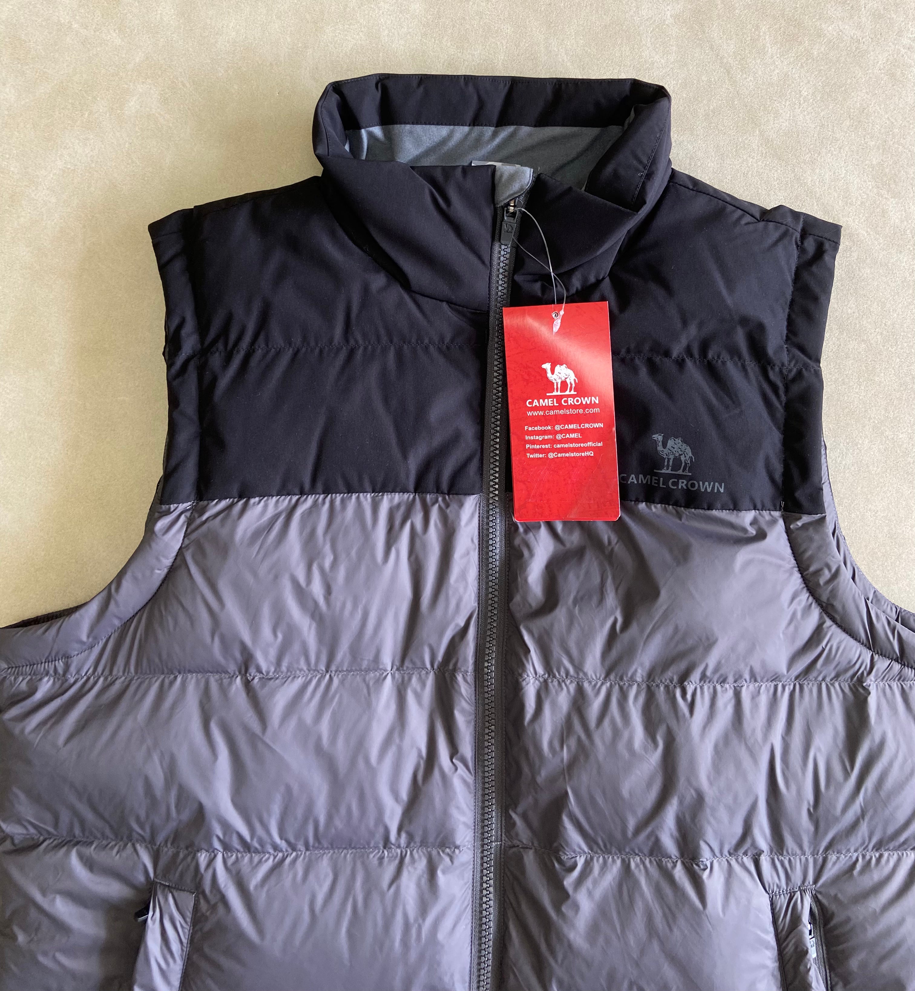 Camel Crown Warm Hiking Vest Quilted Puffer Winter Gilett