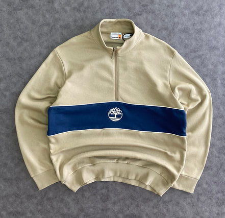 Timberland Cut-and-Sew Quarter Zip Crewneck