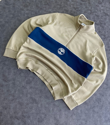 Timberland Cut-and-Sew Quarter Zip Crewneck