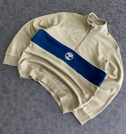 Timberland Cut-and-Sew Quarter Zip Crewneck